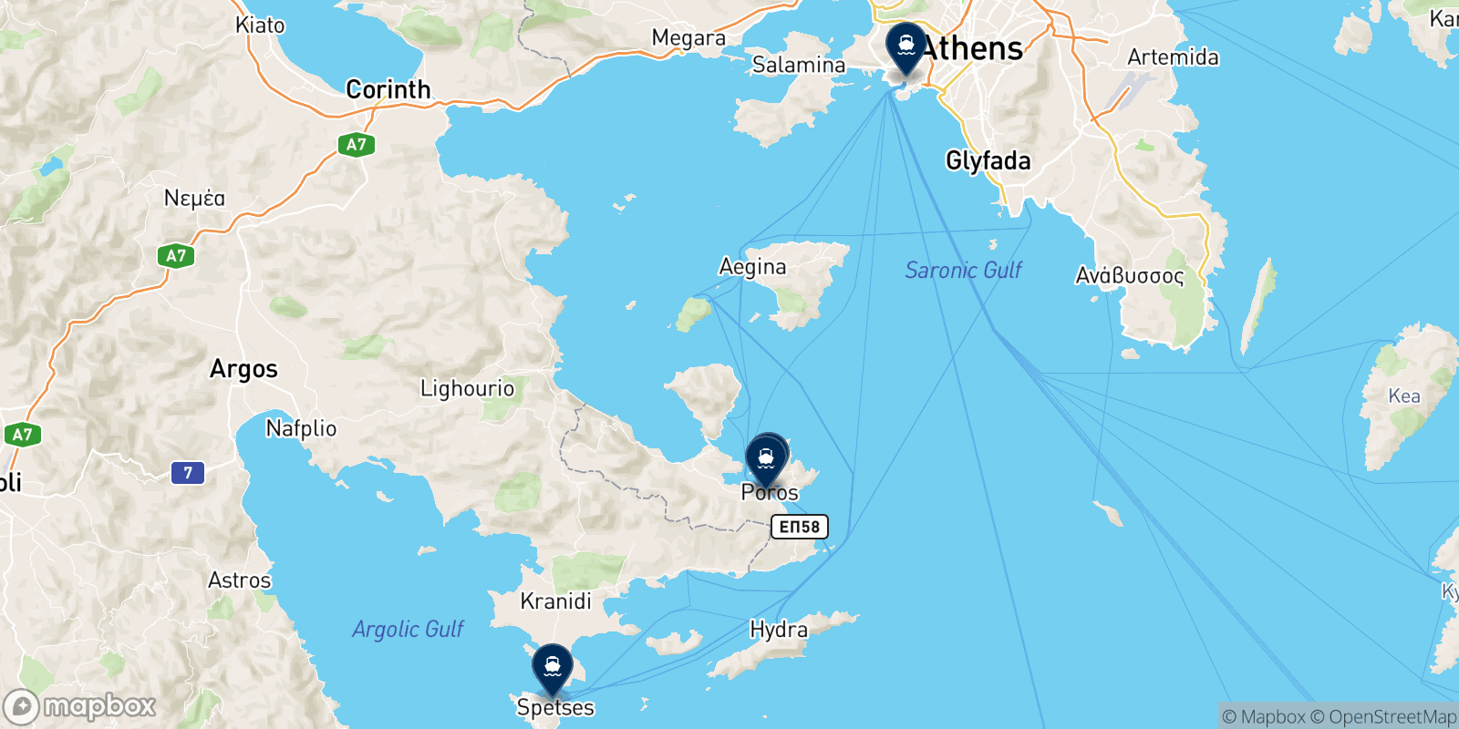 Carte des destinations Alpha Lines