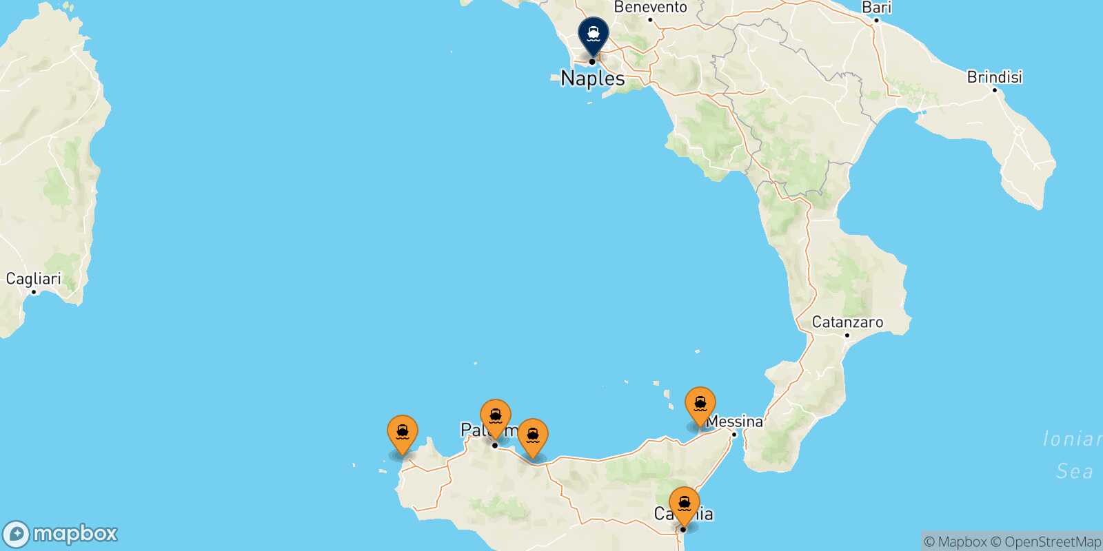 Carte des ports  Naples