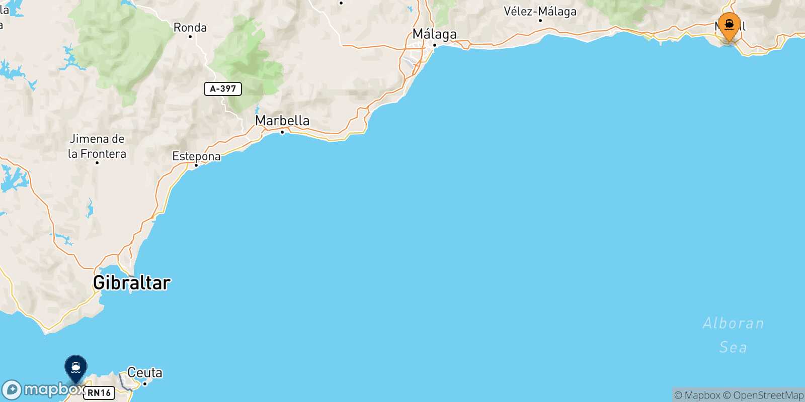 Carte des traverséesMotril Tanger Med