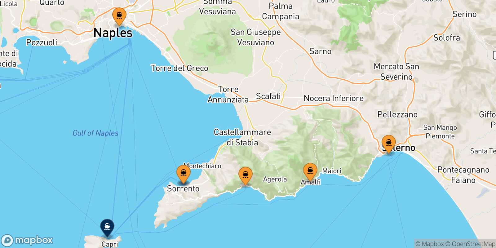 Carte des ports  Capri
