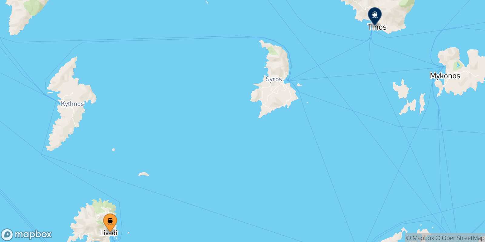 Carte des traverséesSérifos Tinos