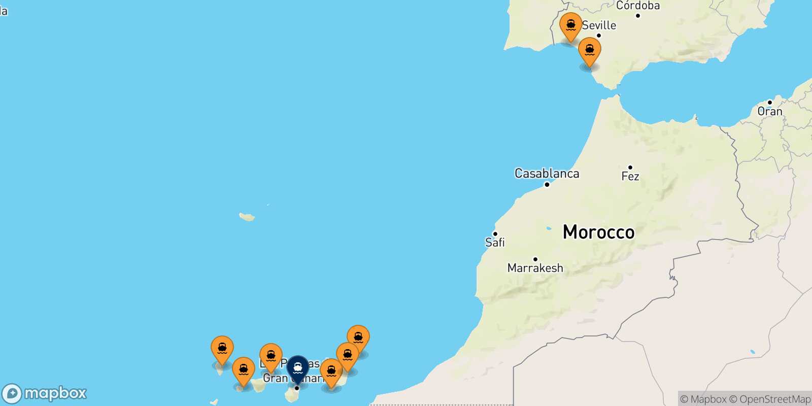 Carte des ports  Las Palmas De Gran Canaria