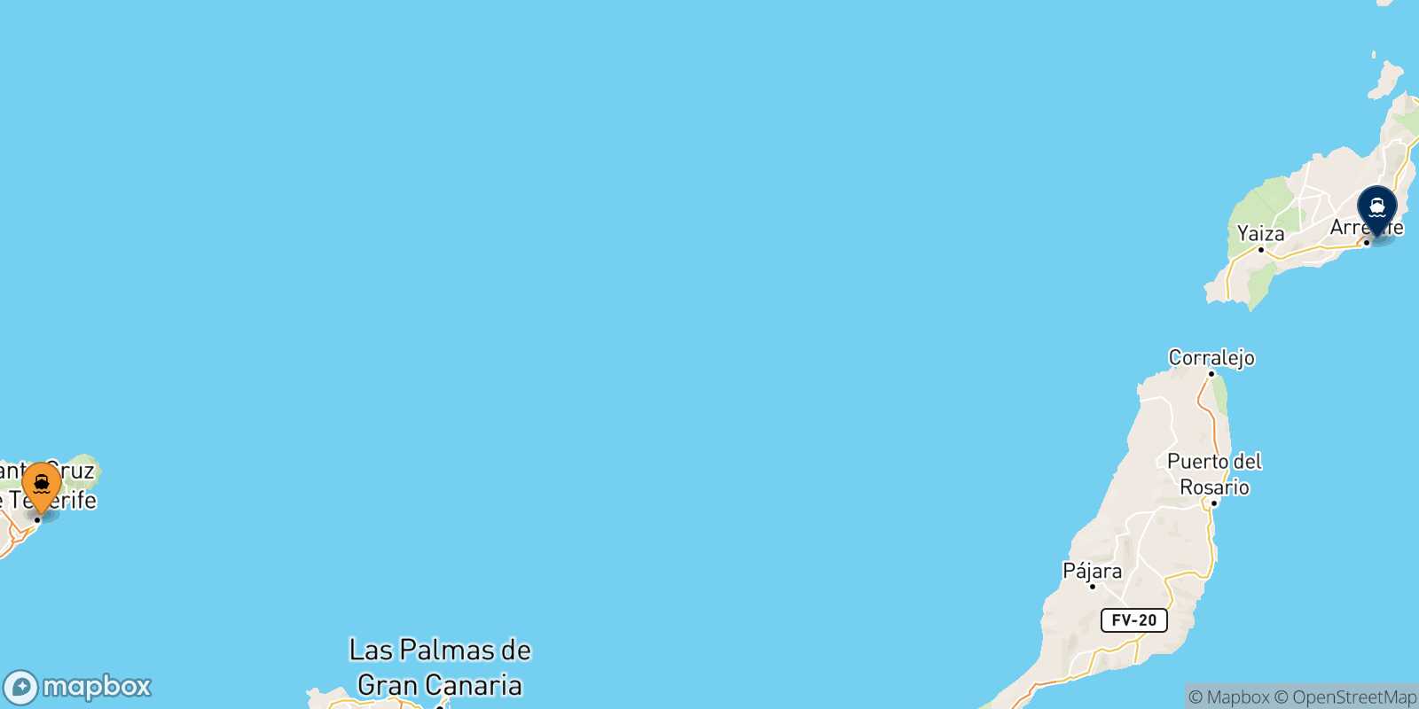Carte des traverséesSanta Cruz De Tenerife Arrecife (Lanzarote)
