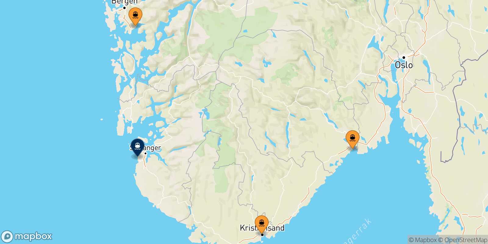 Carte des ports  Stavanger
