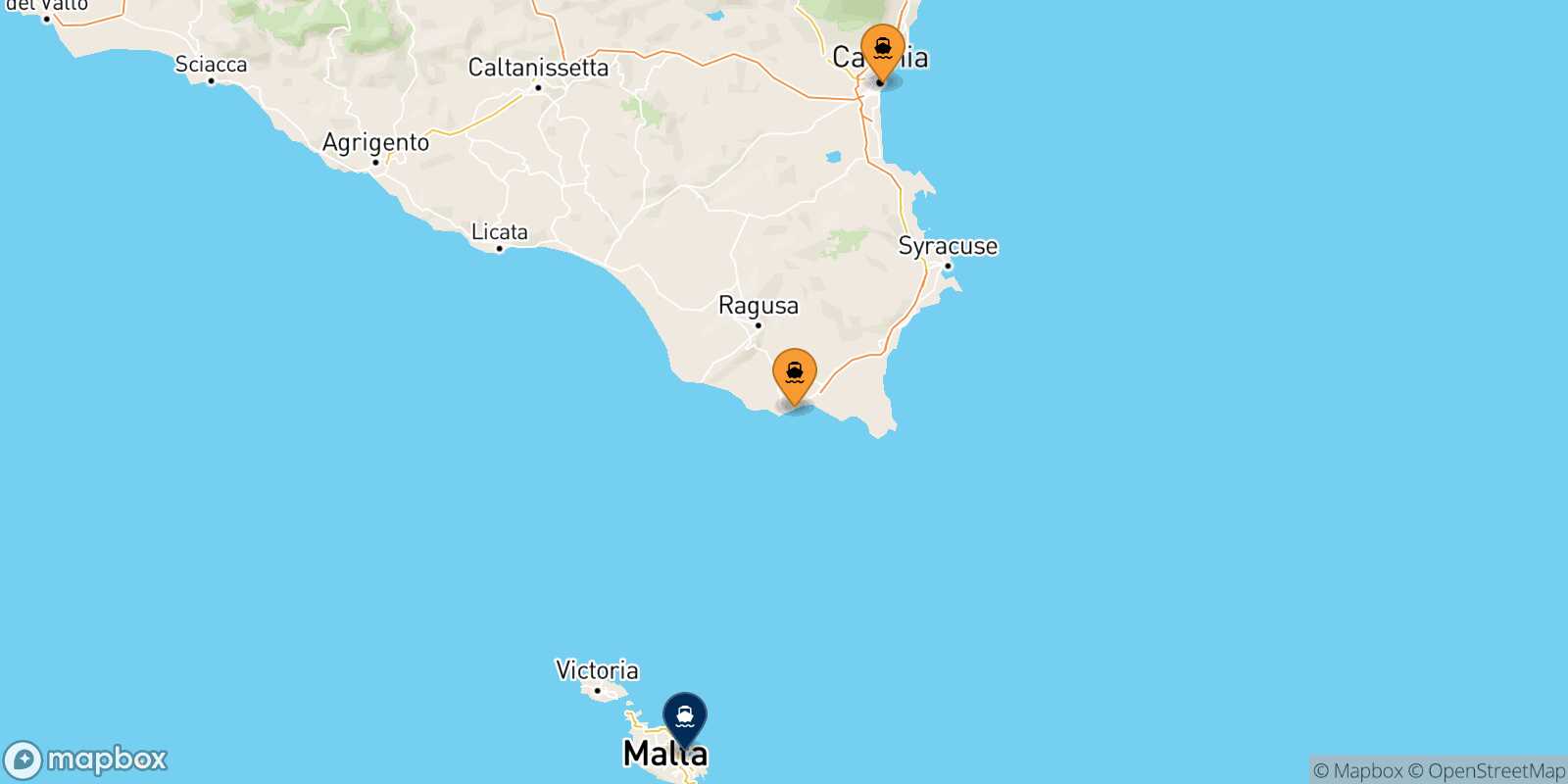 Carte des ports  La Valletta (Malte)