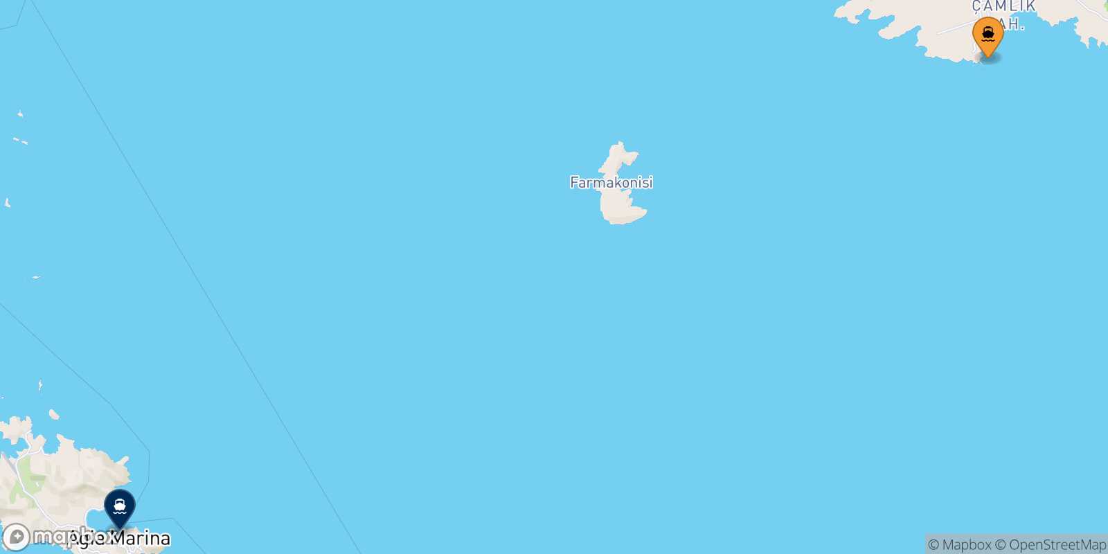 Carte des traverséesDidim Leros
