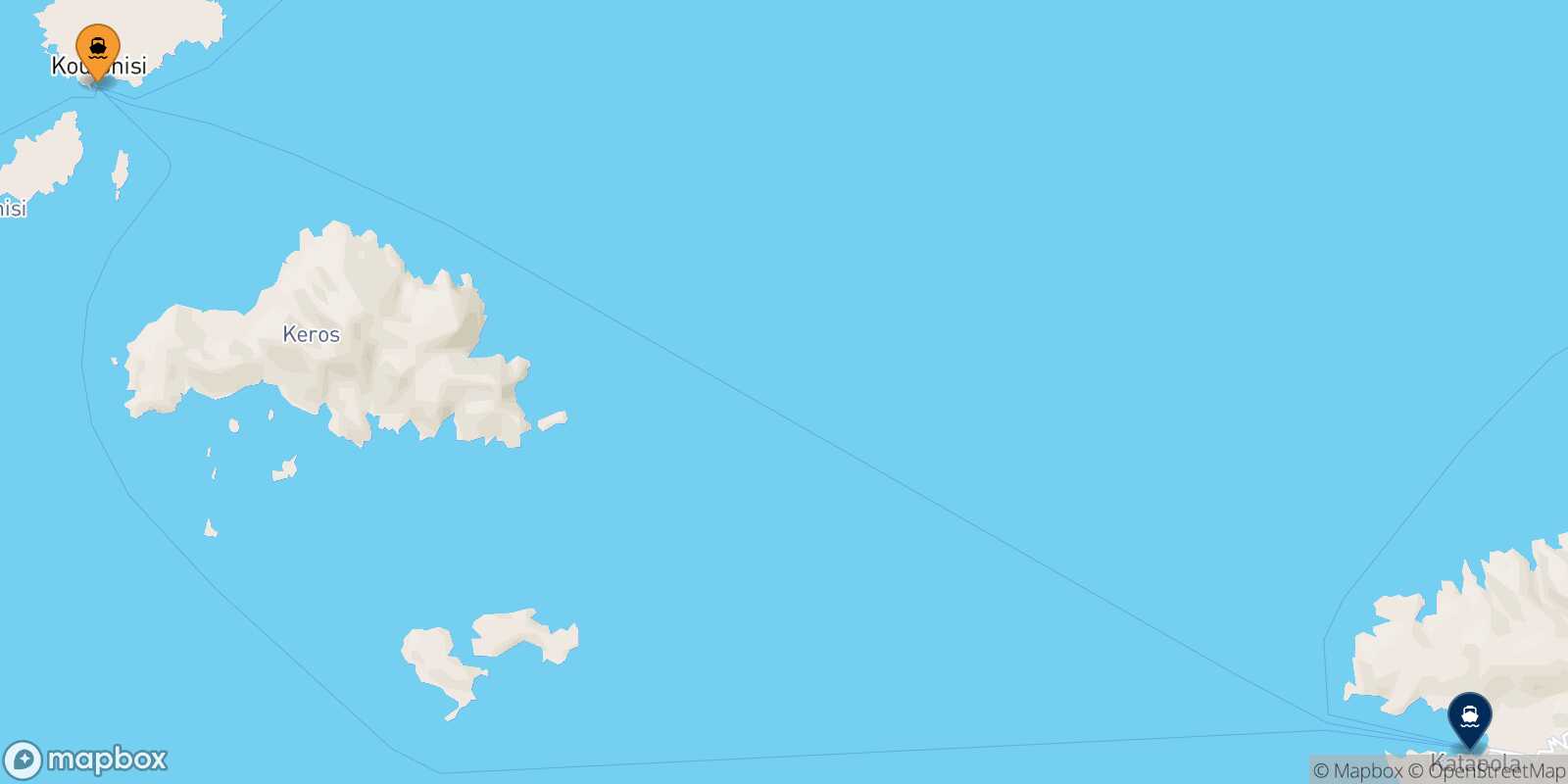 Carte des traverséesKoufonissi Katapola (Amorgos)