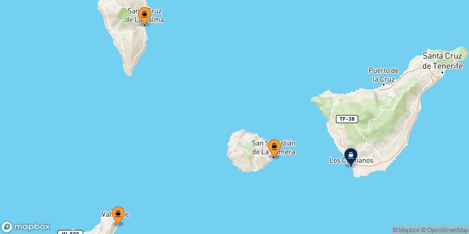 Carte des ports  Los Cristianos (Tenerife)