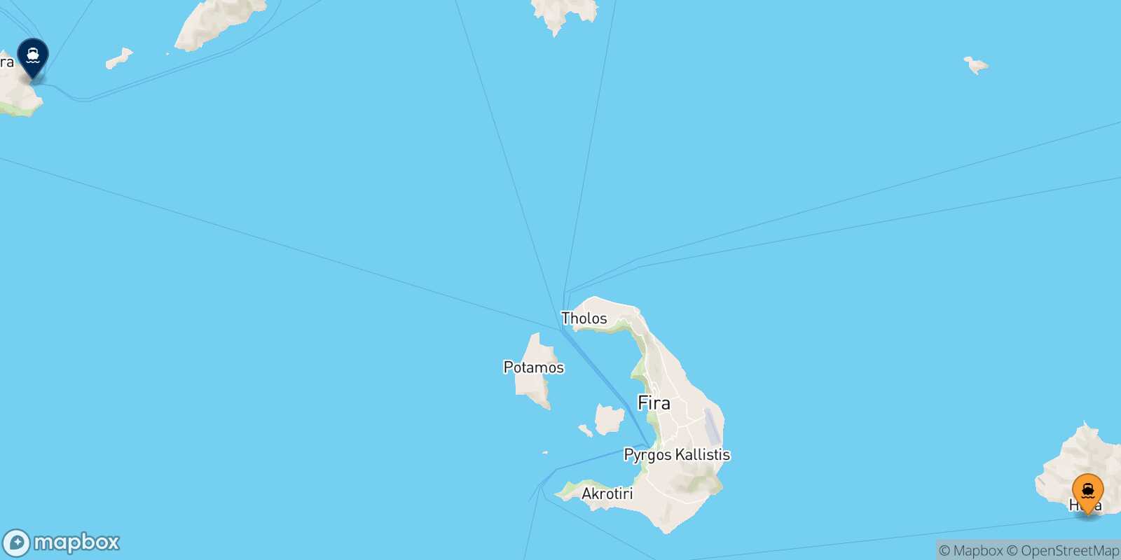 Carte des traverséesAnafi Folegandros