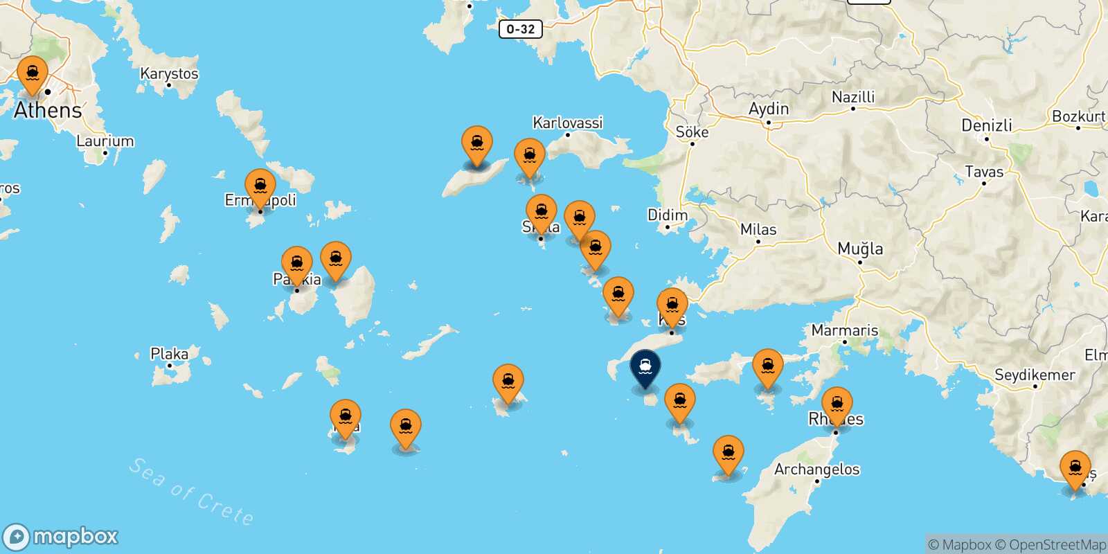 Carte des ports  Nisyros