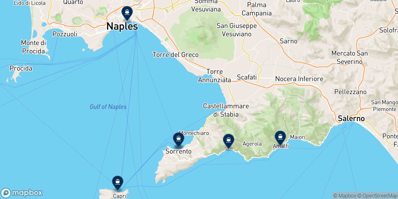 Carte des destinations de Castellammare