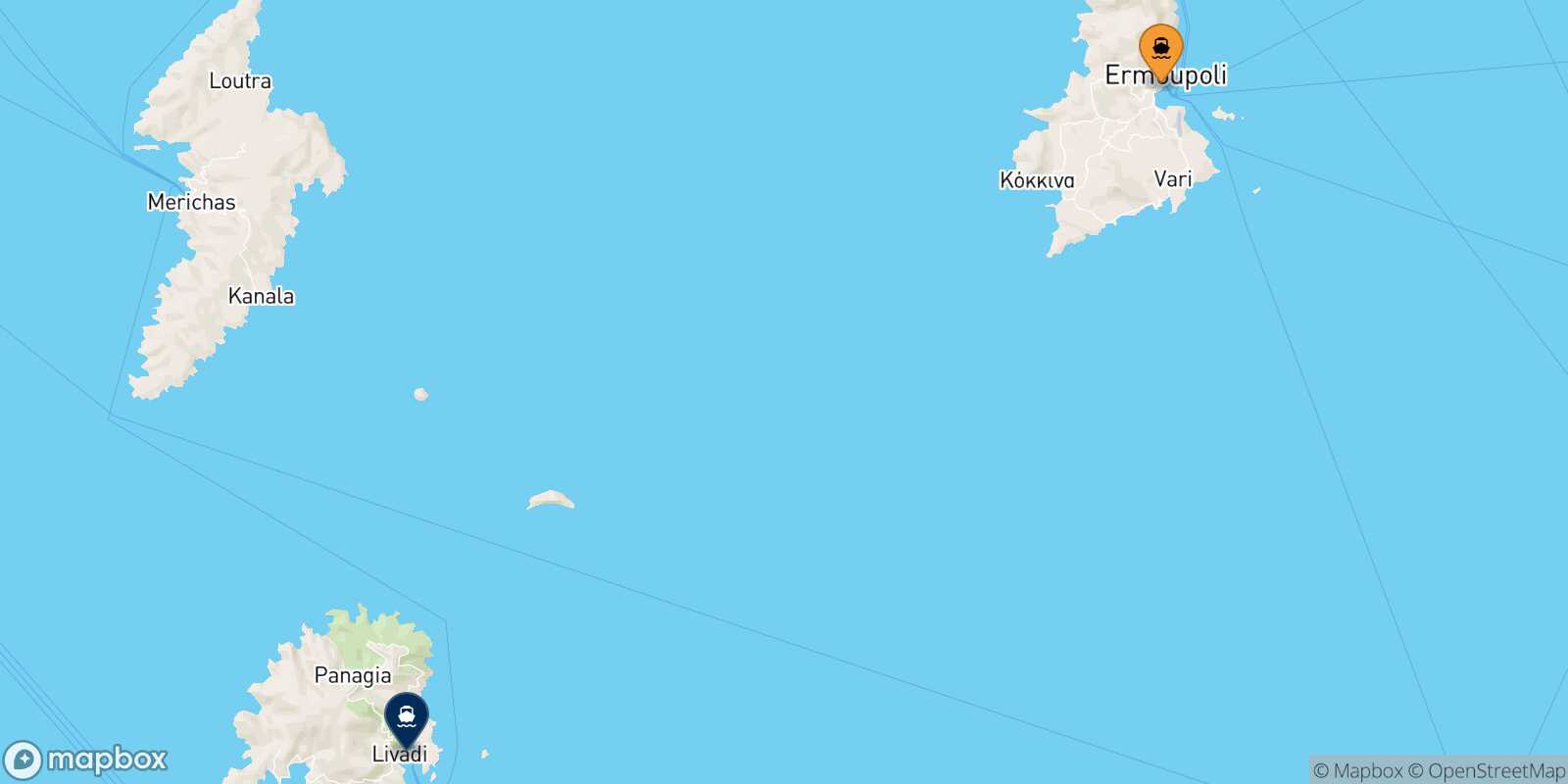 Carte des traverséesSyros Sérifos