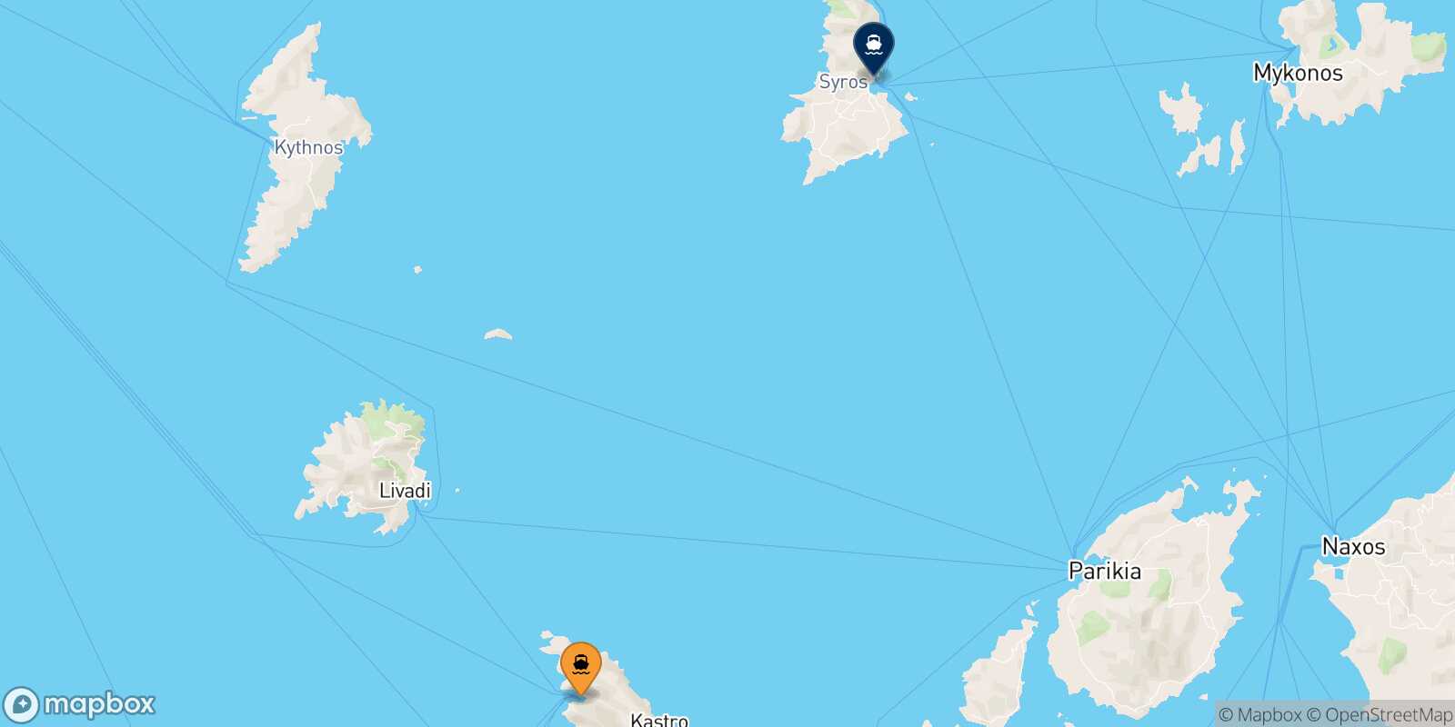 Carte des traverséesSifnos Syros