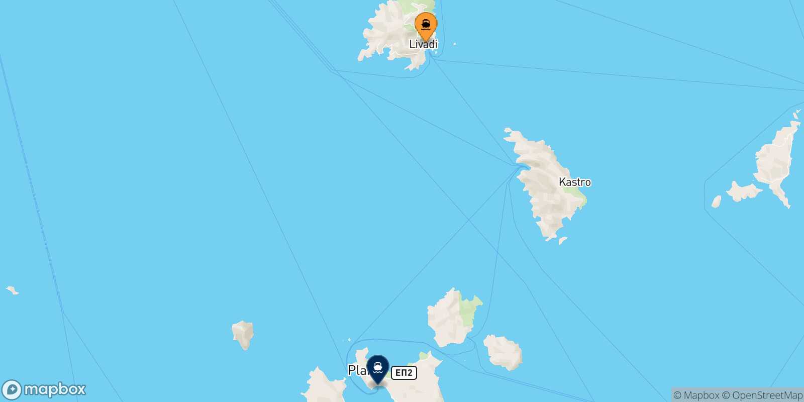Carte des traverséesSérifos Milos