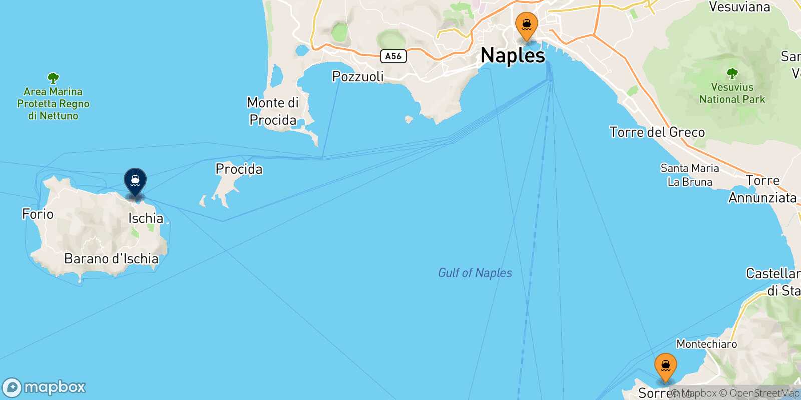 Carte des ports  Ischia