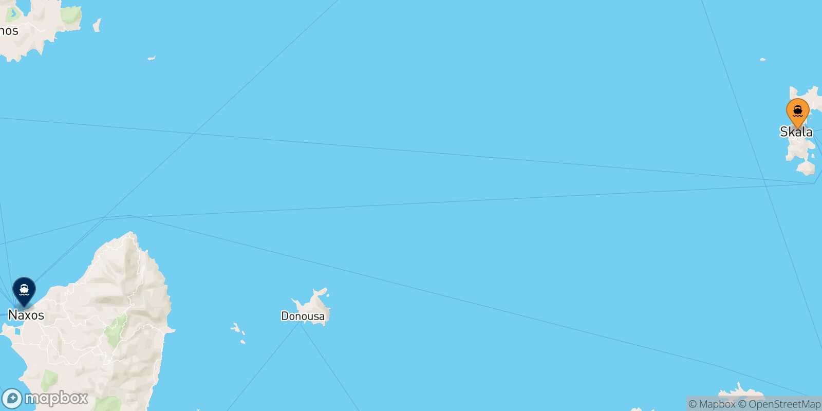 Carte des traverséesPatmos Naxos