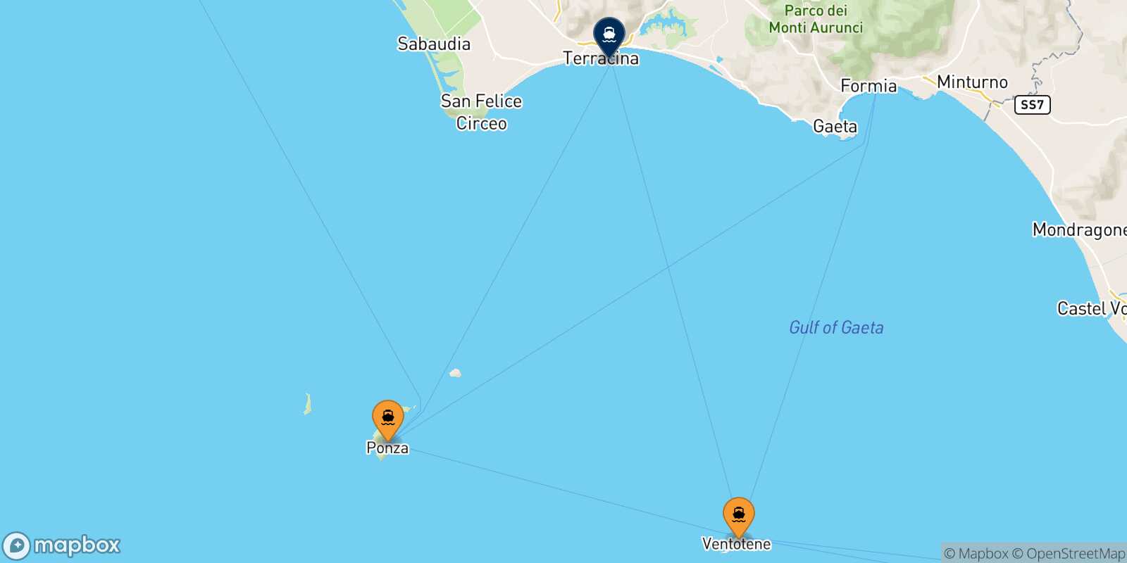 Carte des ports  Terracina