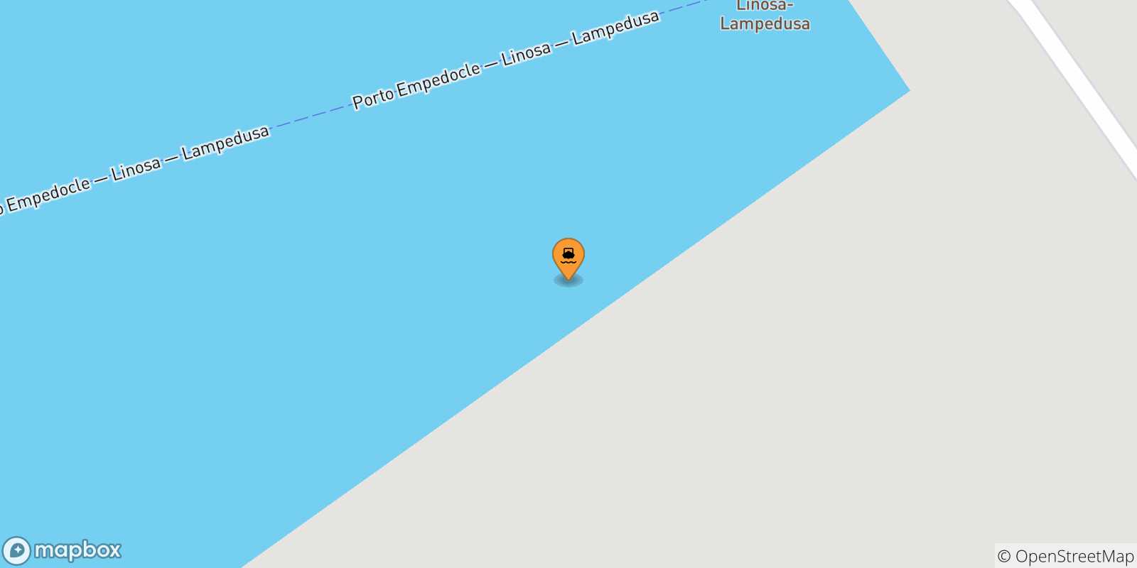 Carte des traversées possibles entre Îles Pélages et Linosa