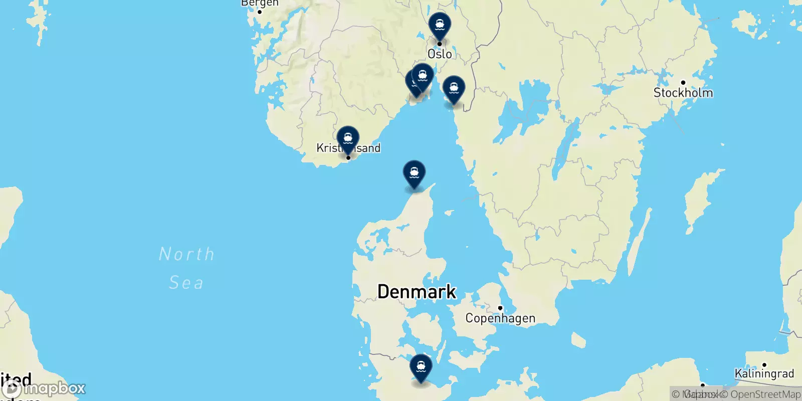 Carte des destinations Color Line