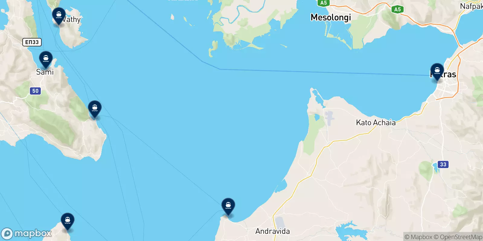 Carte des destinations Levante Ferries Group