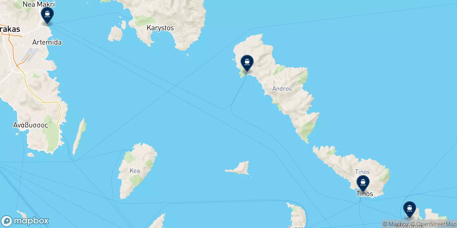 Carte des destinations Golden Star Ferries