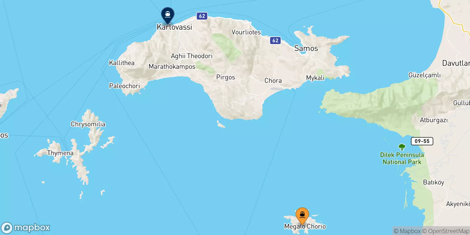 Ferry de Agathonissi pour Pythagorio (Samos)