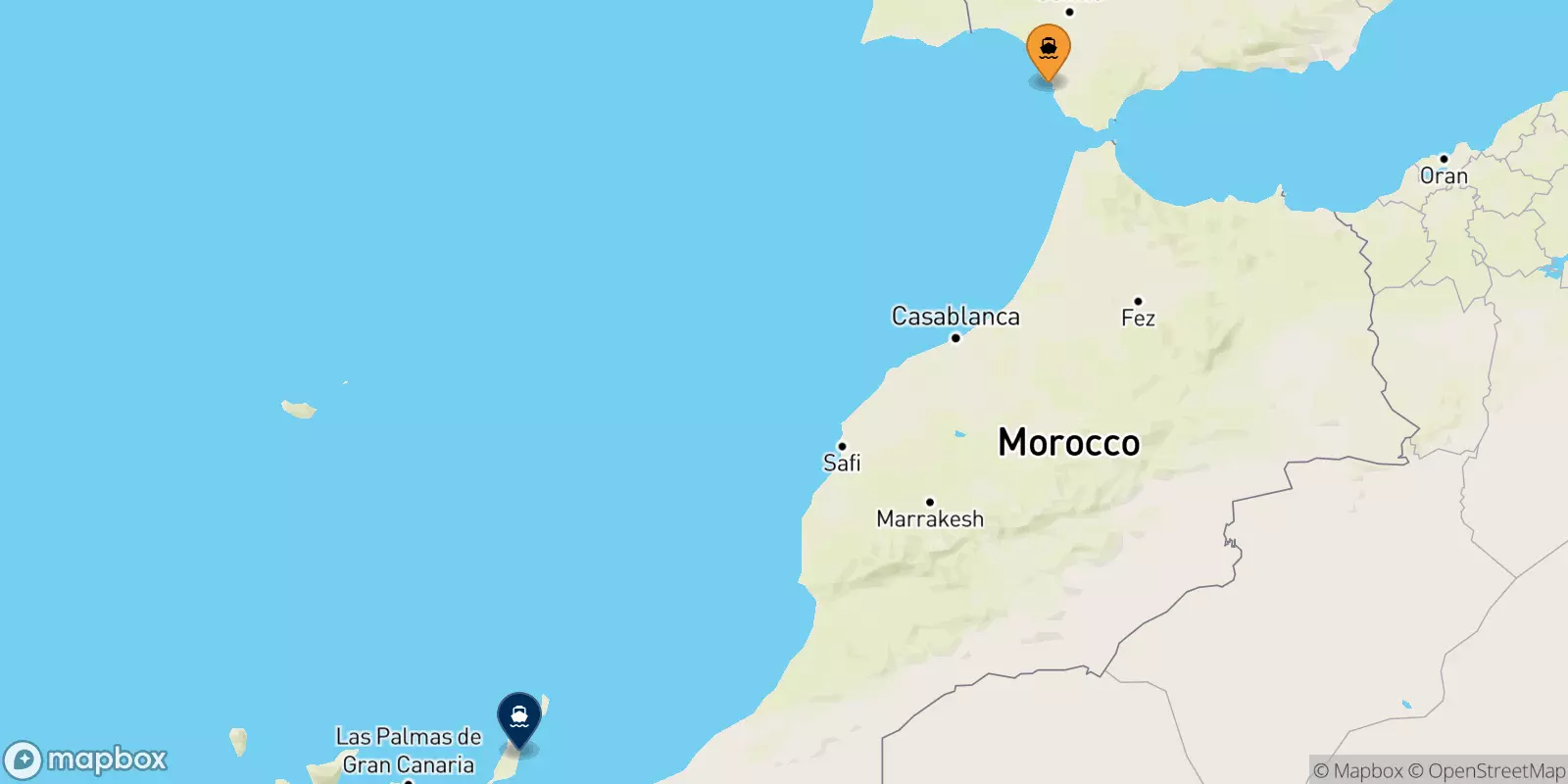 Ferry de Cadiz pour Puerto Del Rosario (Fuerteventura)