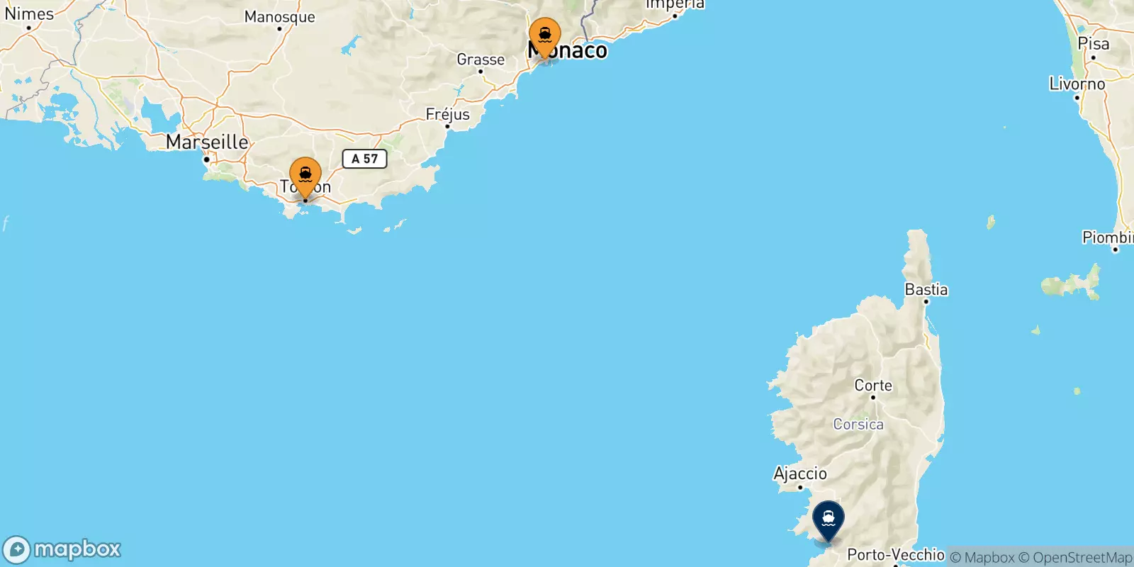 Ferry de la France pour Ajaccio