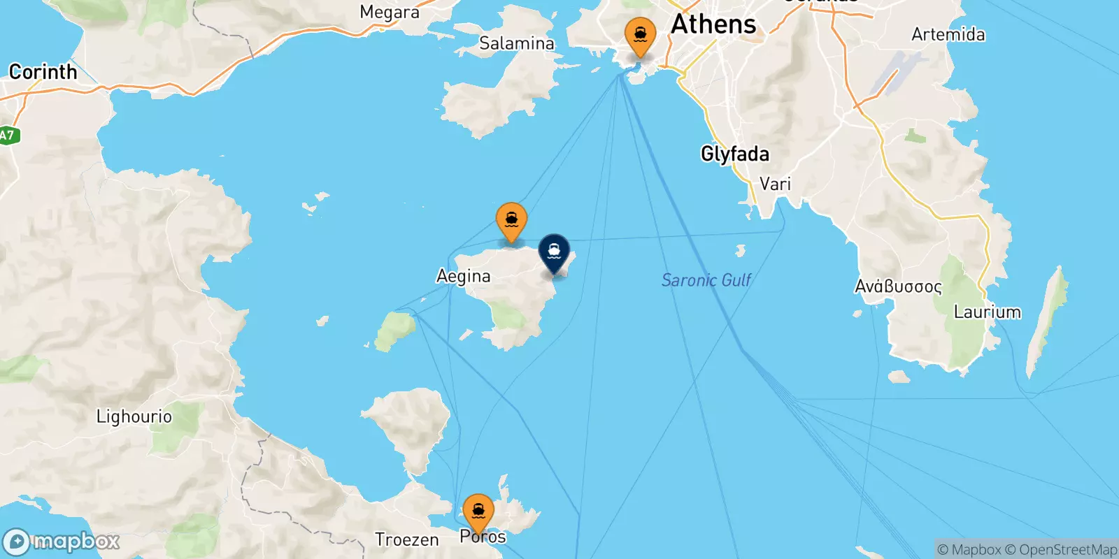 Ferry de la Grèce pour Agia Marina (Égine)