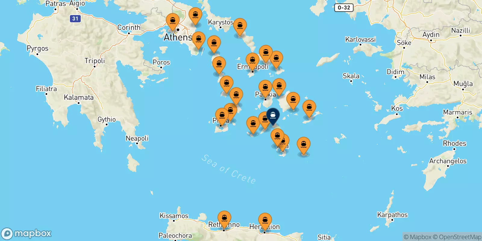 Ferry de la Grèce pour Ios