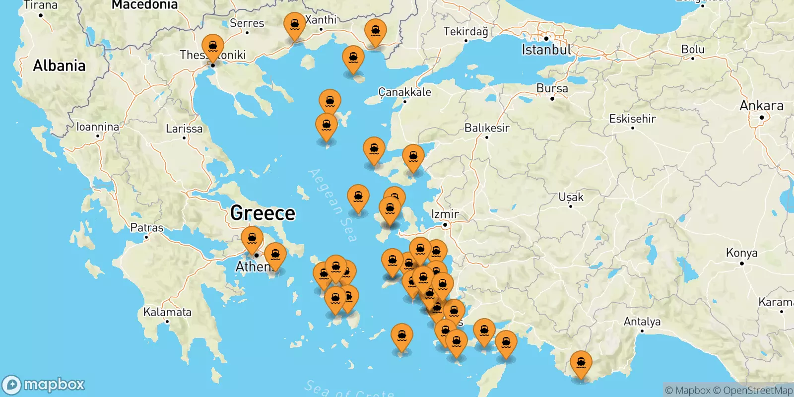 Ferry de la Grèce pour les Îles Égéennes