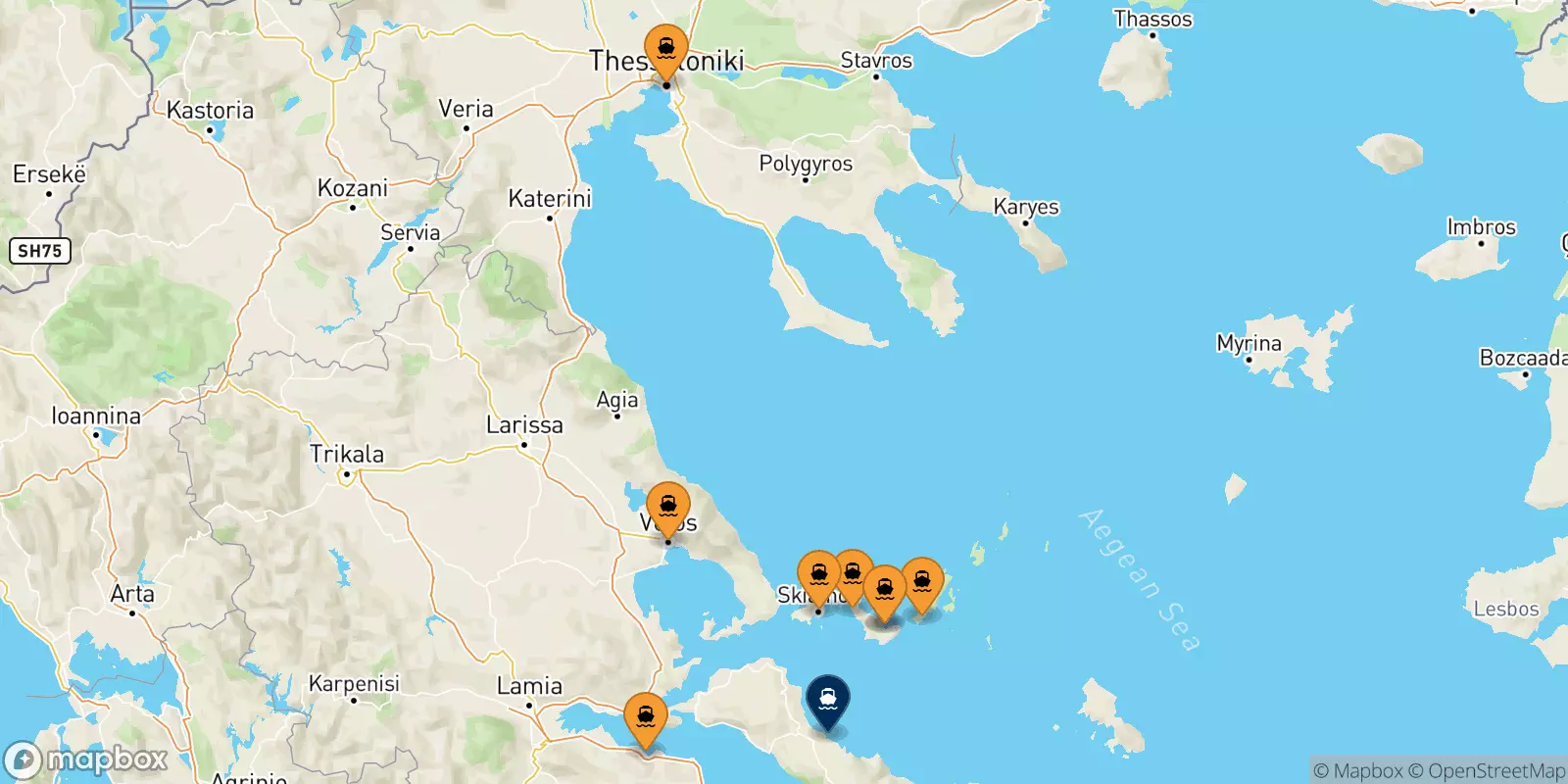 Ferry de la Grèce pour Mantoudi (Evia)