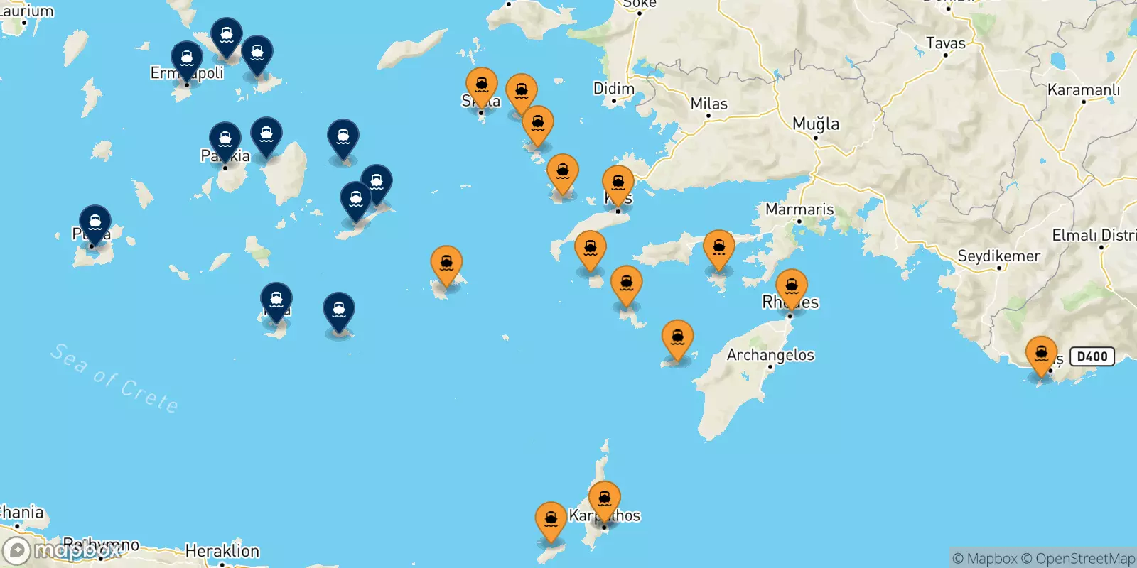 Ferry de Îles Du Dodécanèse pour Îles Des Cyclades