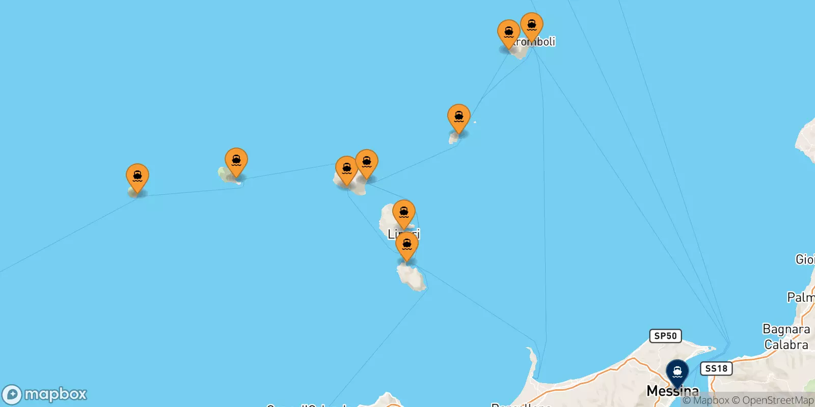 Ferry des Îles Éoliennes pour Messine