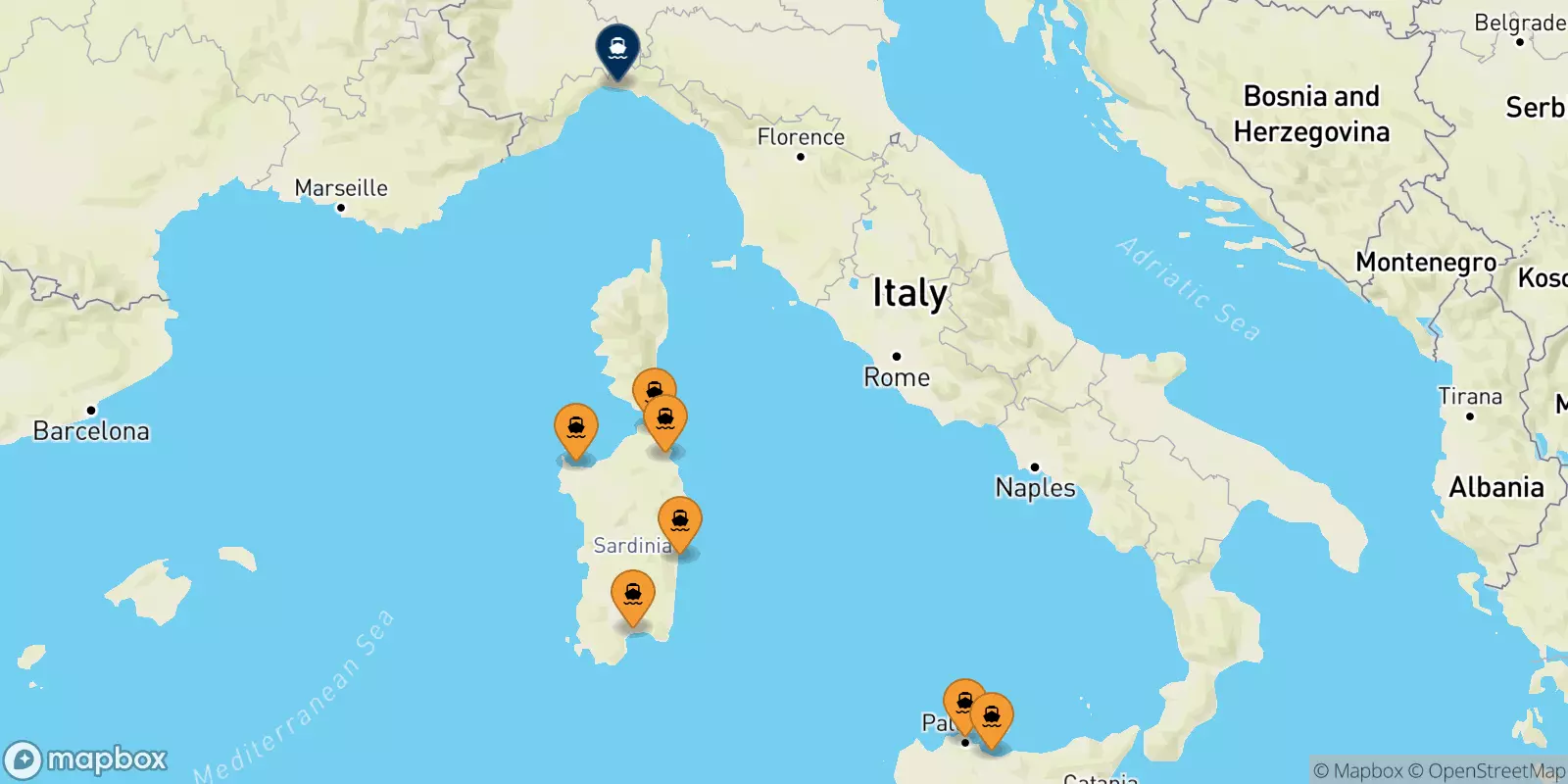 Ferry de l'Italie pour Gênes