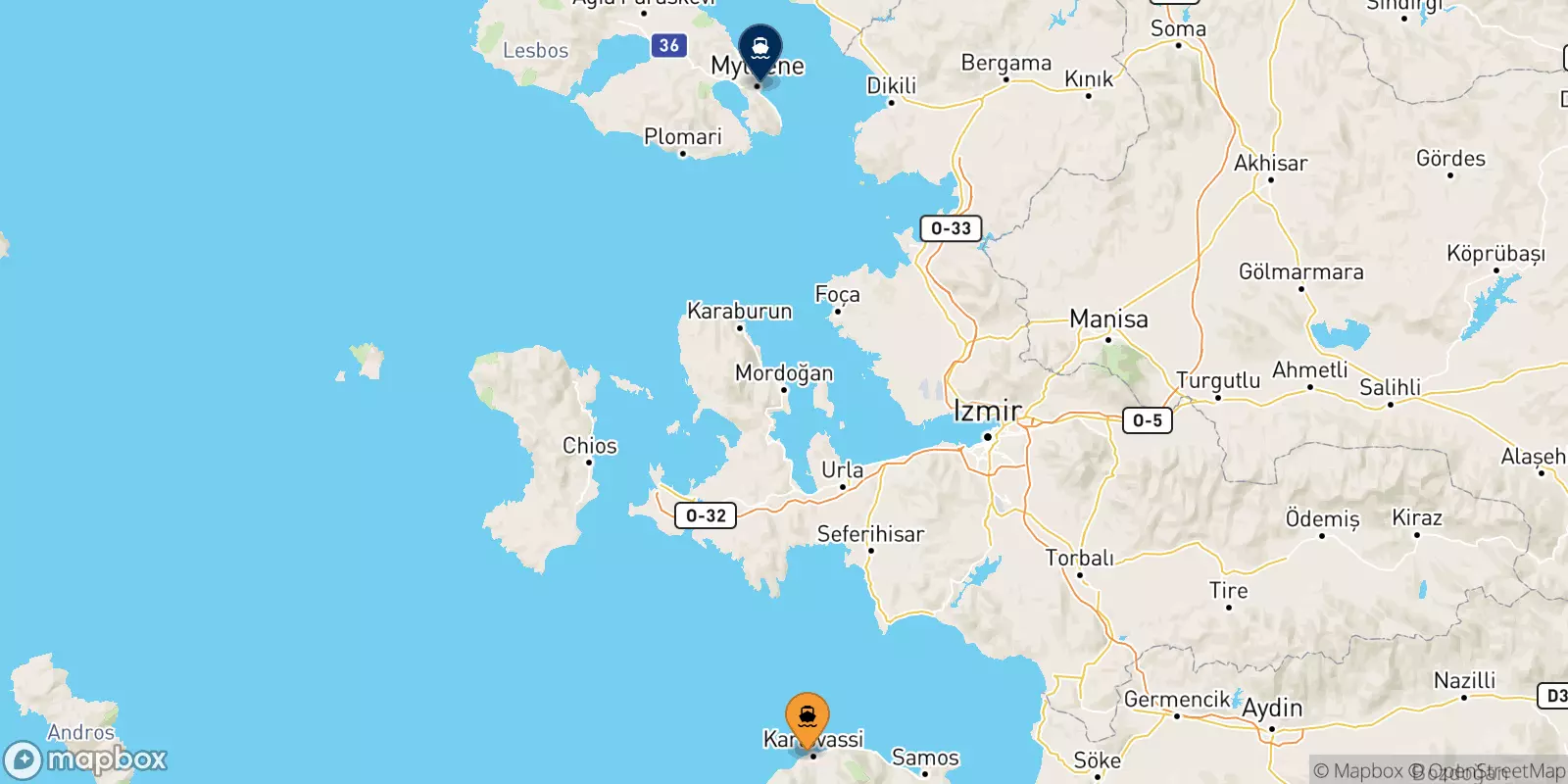 Ferry de Karlovassi (Samos) pour Mytilène (Lesvos)