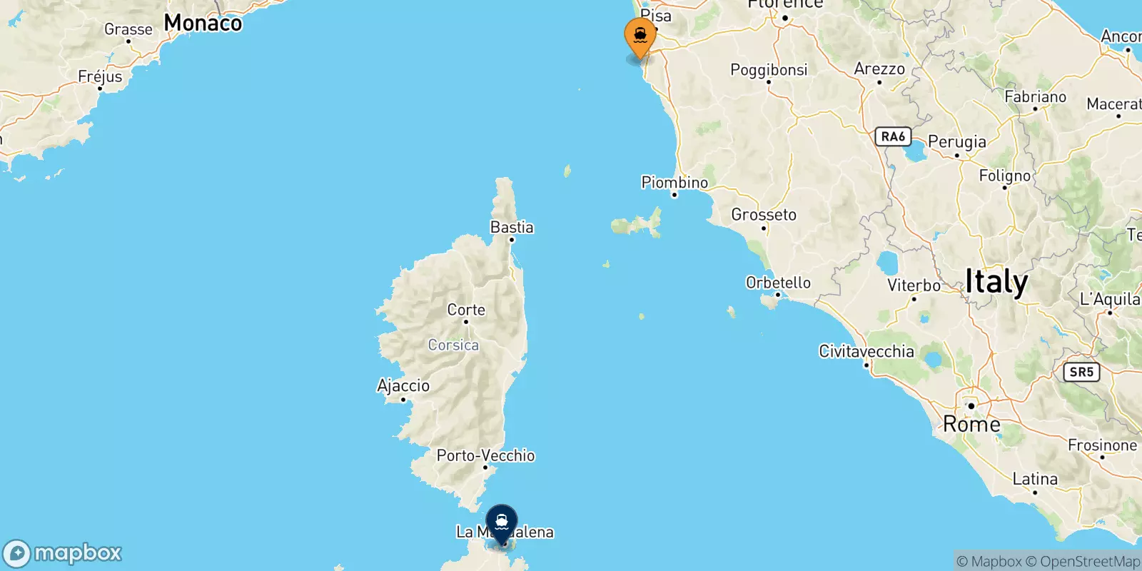 Ferry de Livourne pour Golfo Aranci