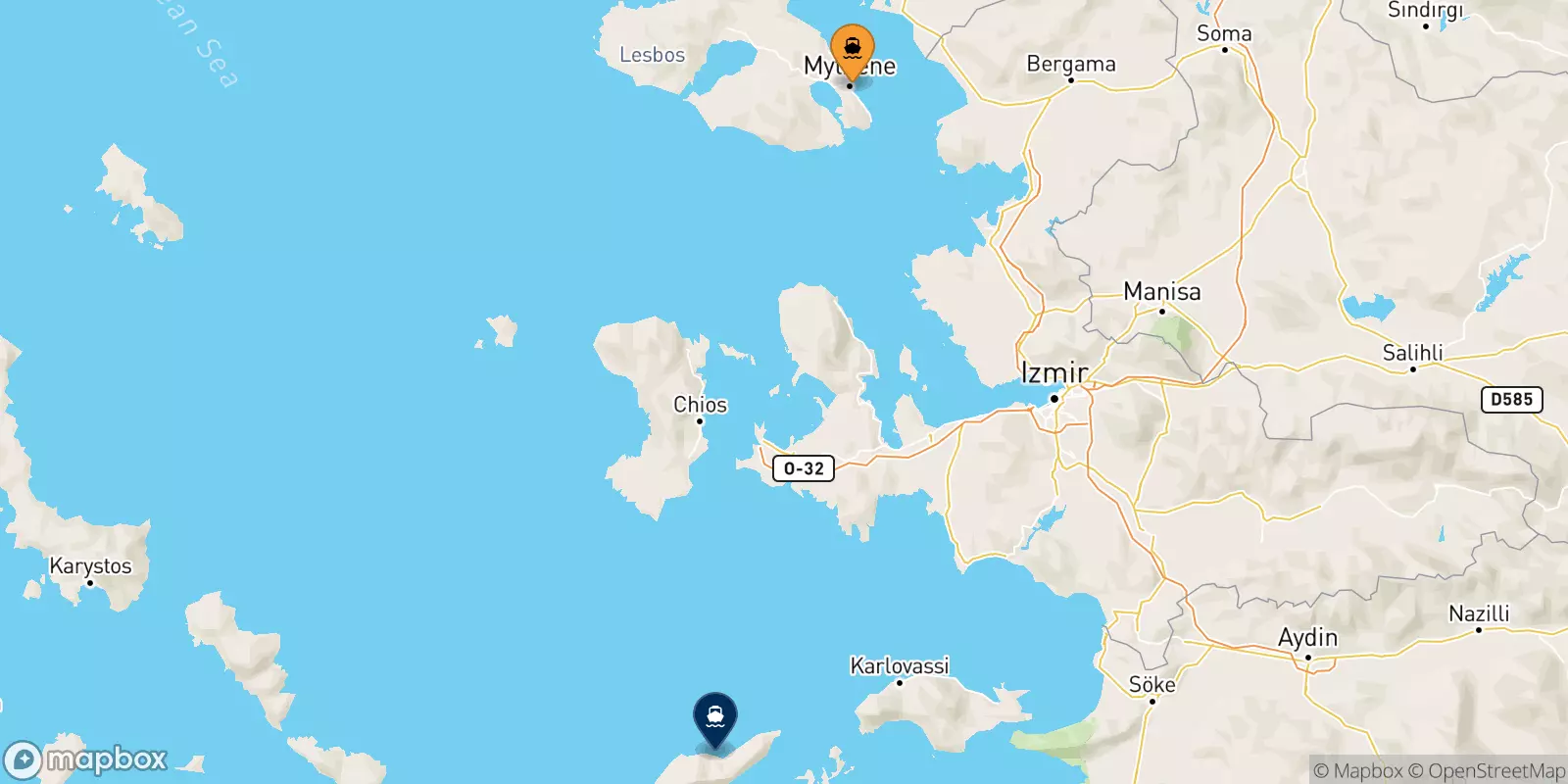 Ferry de Mytilène (Lesvos) pour Agios Kirikos (Ikaria)