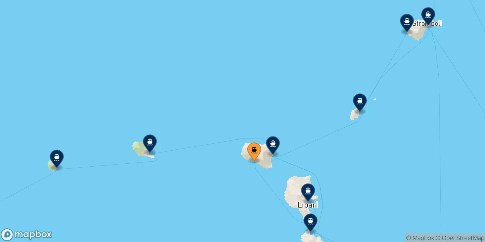 Ferry de Rinella (Salina) pour les Îles Éoliennes