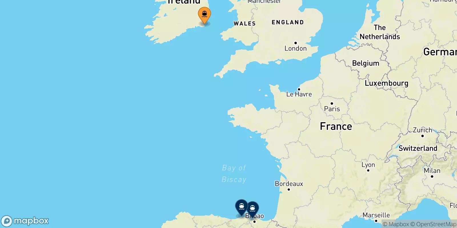 Ferry de Rosslare pour l'Espagne