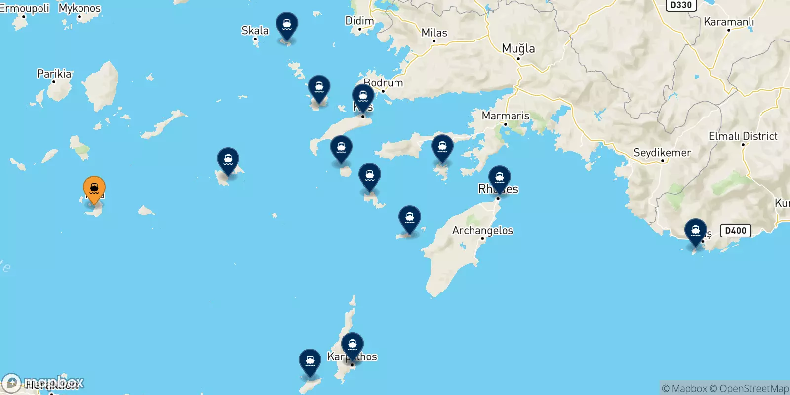 Ferry de Théra (Santorin) pour Îles Du Dodécanèse