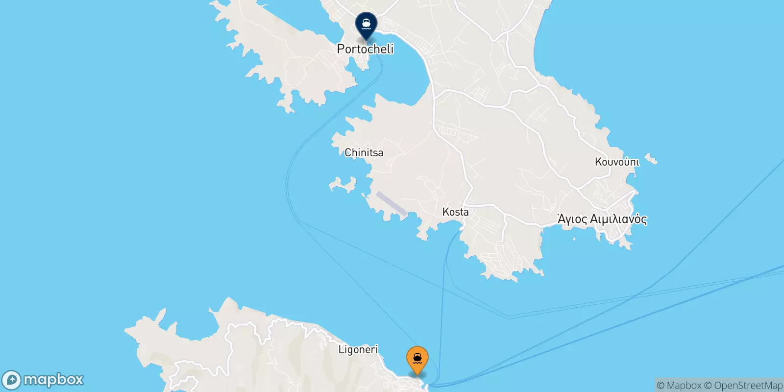 Ferry de Spetses pour Pórto Chéli