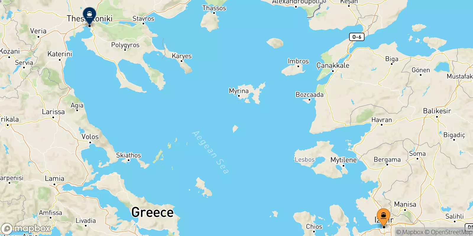 Ferry de Izmir pour la Grèce