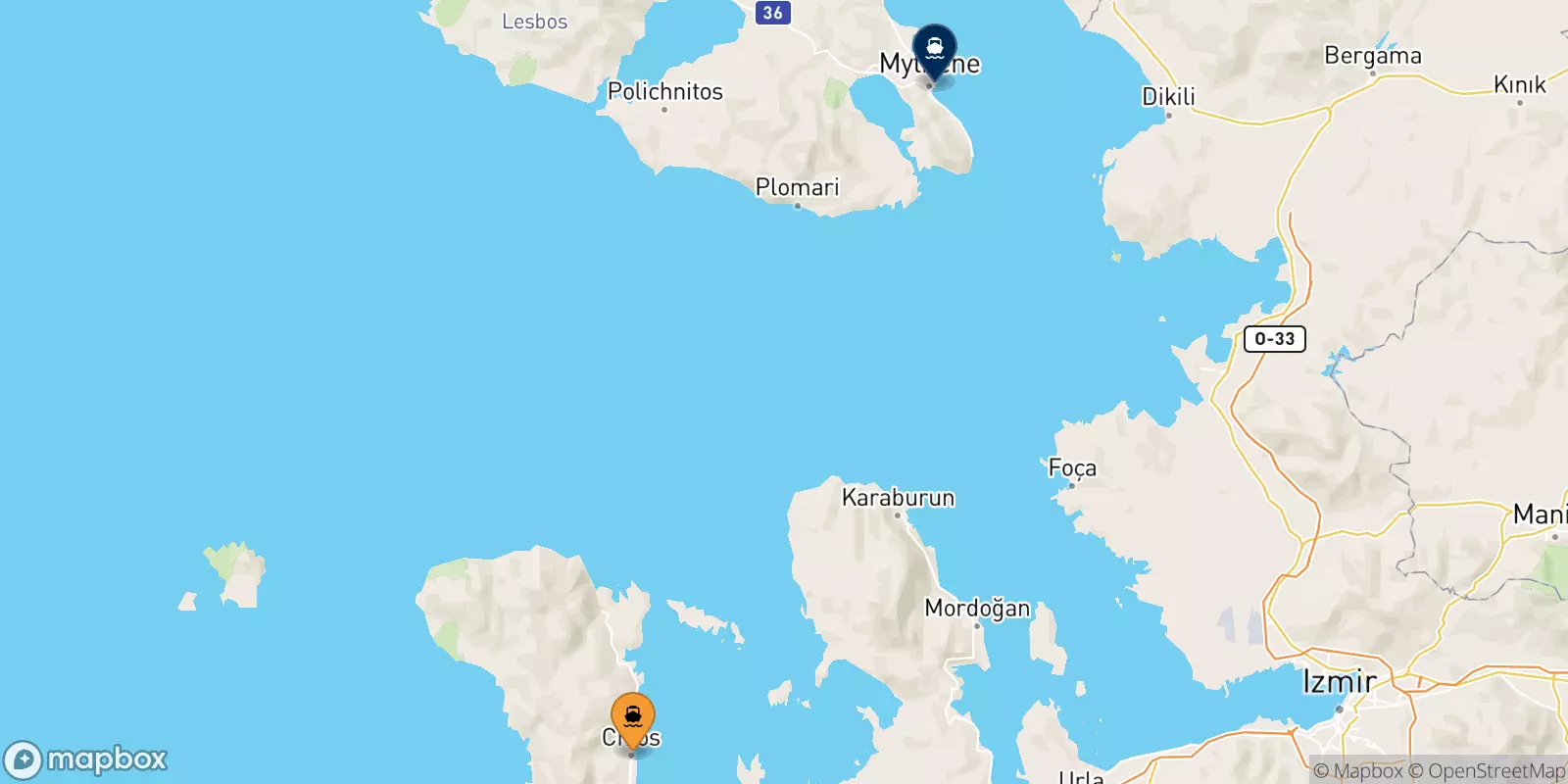 Ferry de Mesta Chios pour Mytilène (Lesvos)