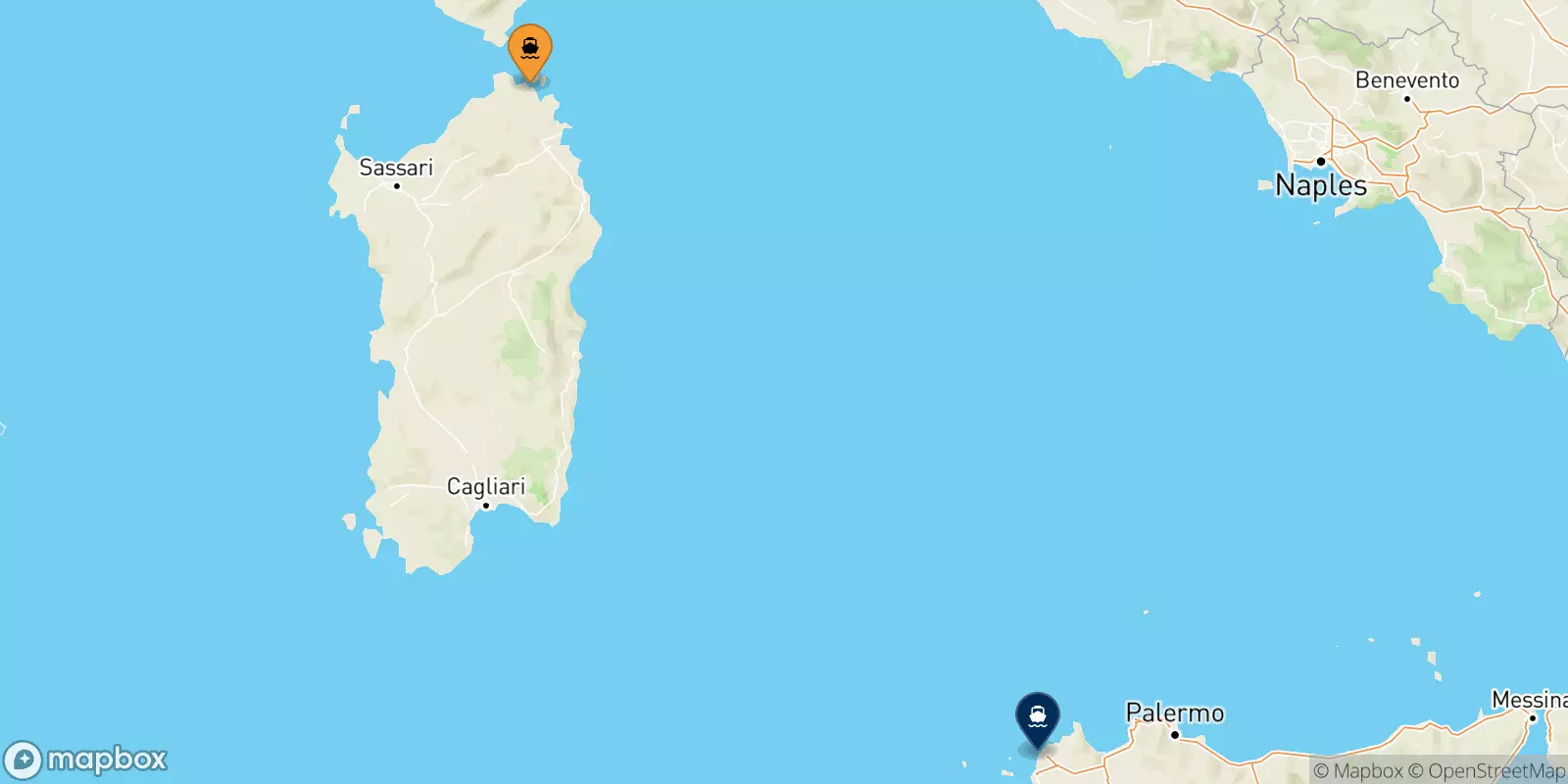 Ferry de Golfo Aranci pour Trapani