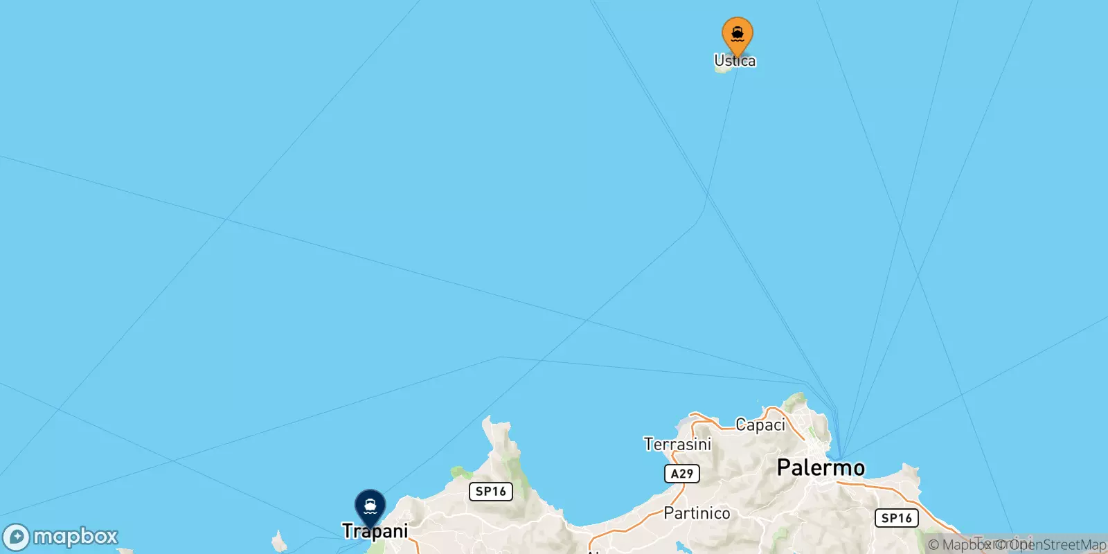 Ferry de l'Île D'ustica pour Trapani