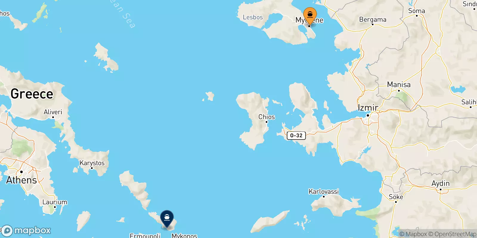 Ferry de Mytilène (Lesvos) pour Tinos