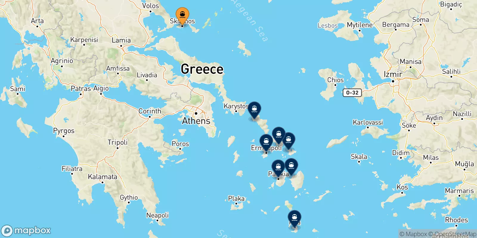 Ferry de Skiathos pour Îles Des Cyclades