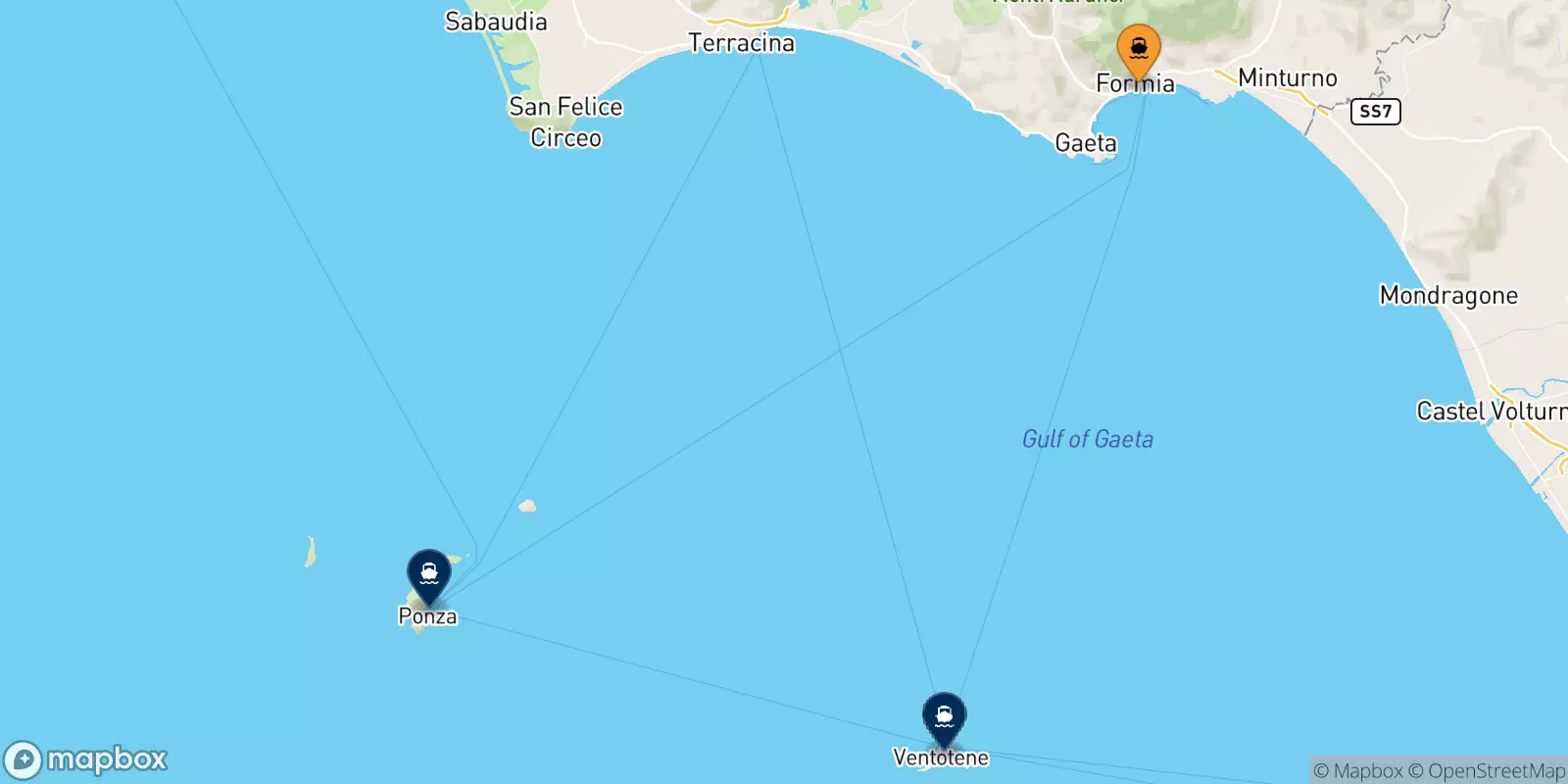 Ferry de Formia pour l'Italie