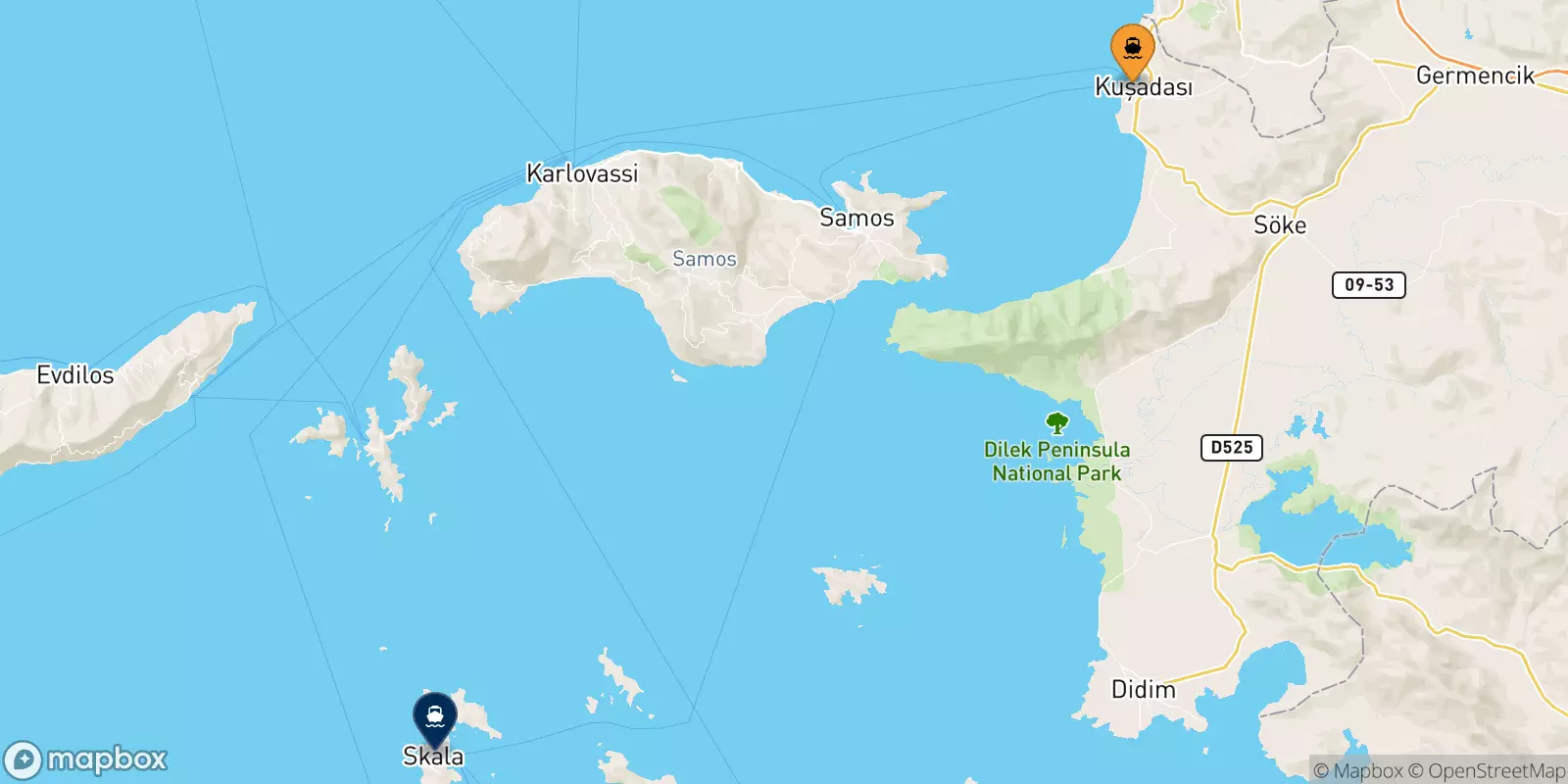 Ferry de Kusadasi pour Îles Du Dodécanèse